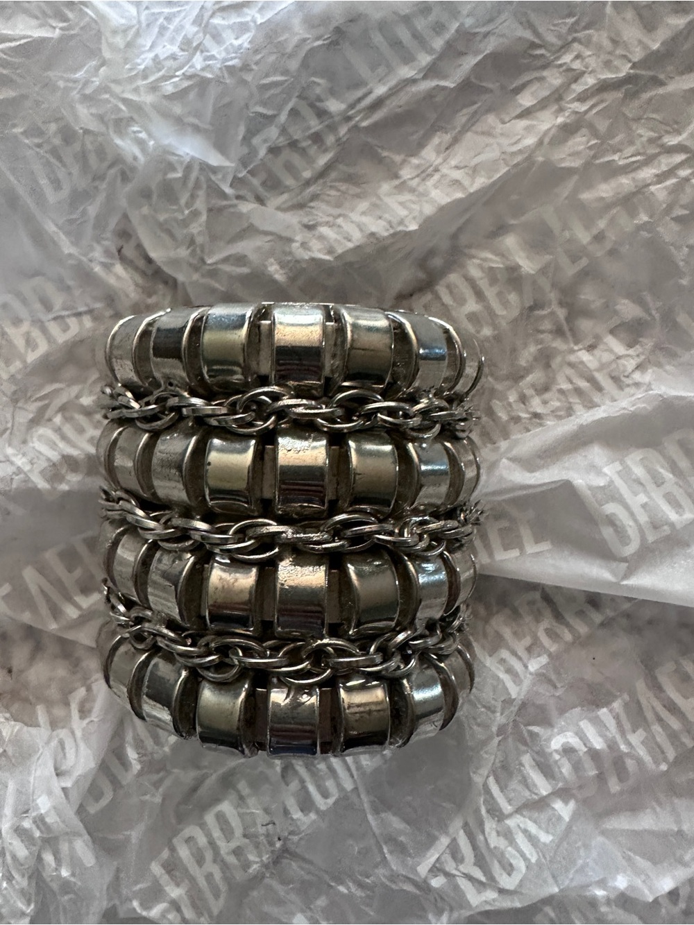 Classic Silver-Tone Multi-Row Link Bracelet